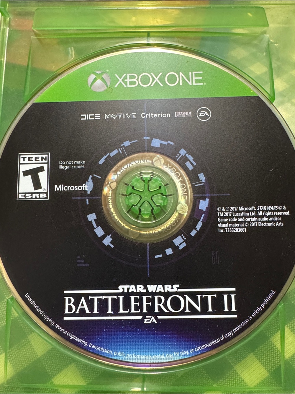 Microsoft Xbox One Star Wars Battlefront II Disc - Black & Green